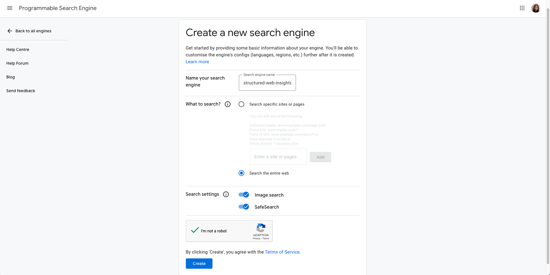 Configurations for Google's Programmable Search Engine