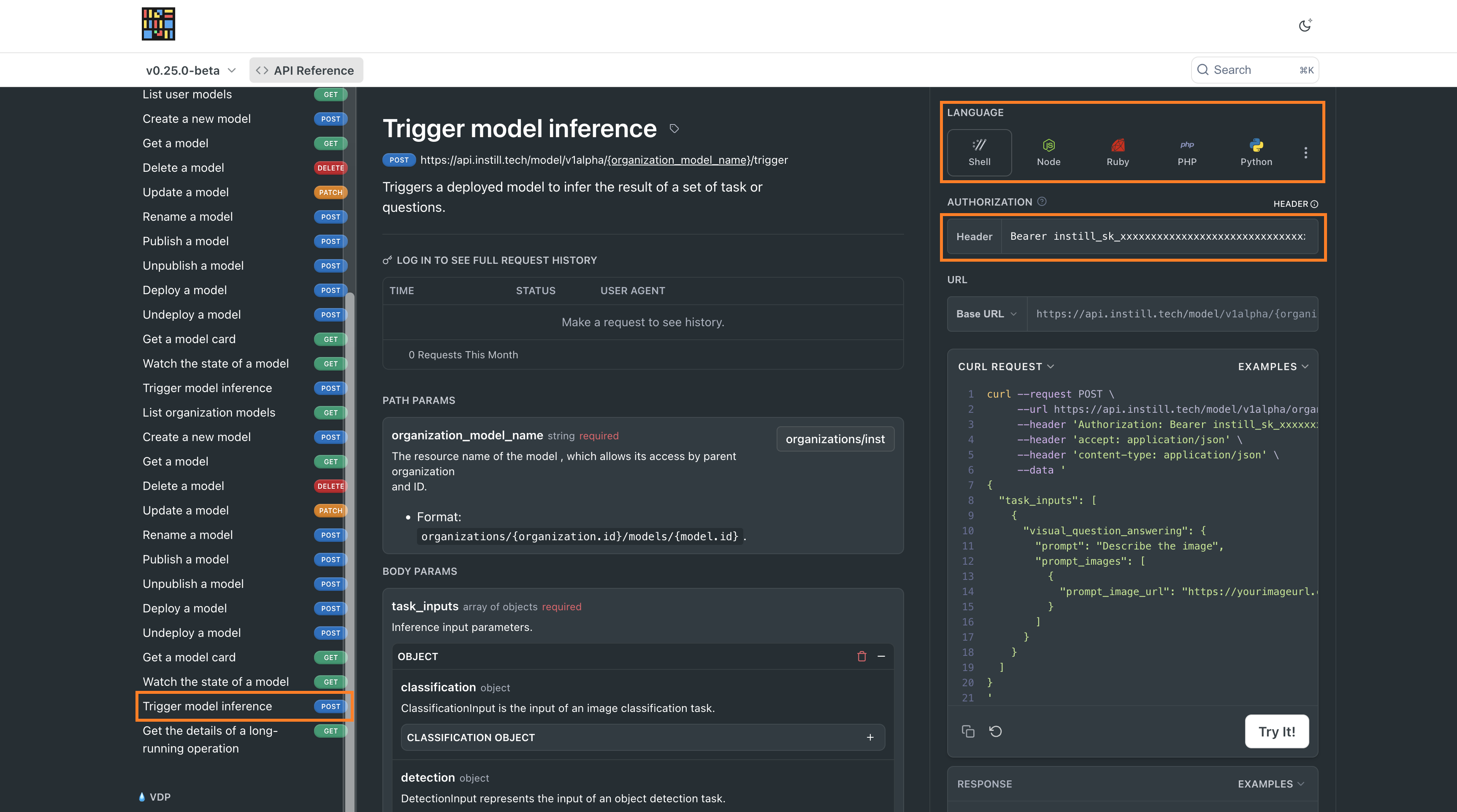 Trigger Model Inference