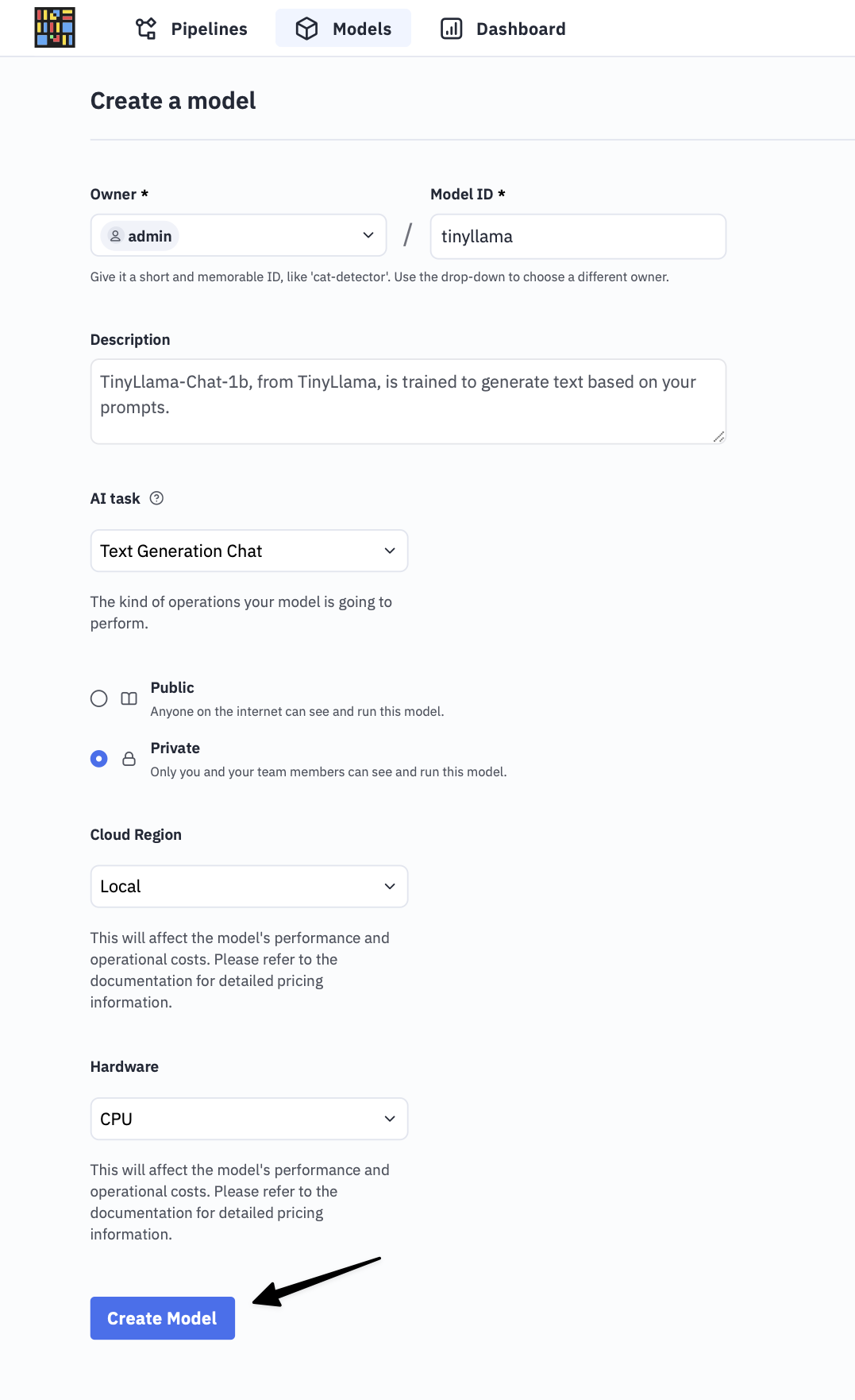 Configure Model Settings